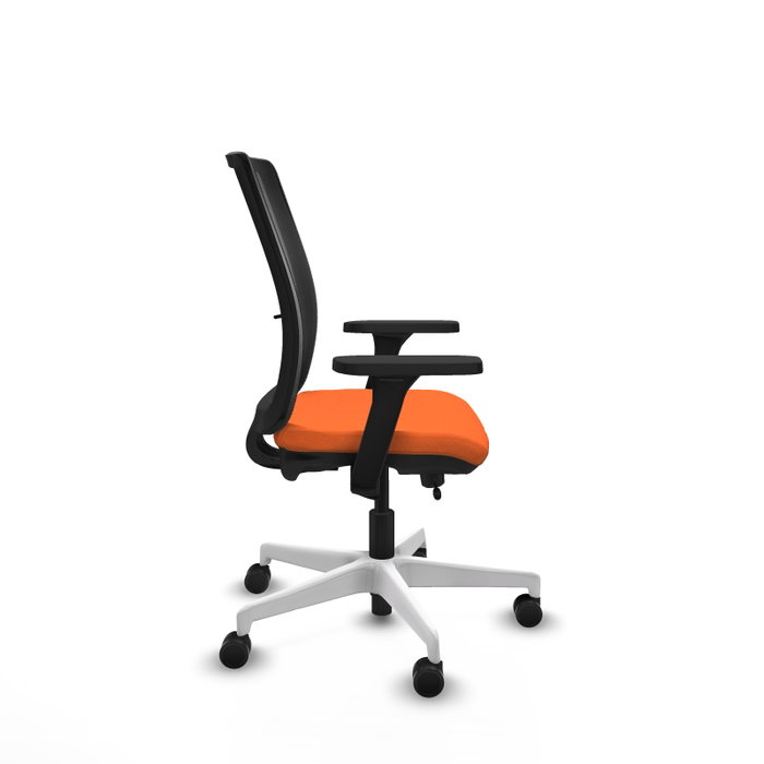 PIQUERAS Y CRESPO Silla de oficina Haches con mecanismo Sincro/Traslack, Tela Naranja y Malla Negra PIQUERAS Y CRESPO Silla de oficina Haches con mecanismo Sincro/Traslack, Tela Naranja y Malla Negra