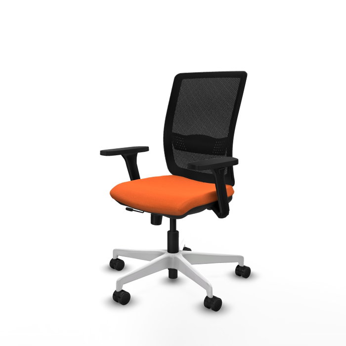 PIQUERAS Y CRESPO Silla de oficina Haches con mecanismo Sincro/Traslack, Tela Naranja y Malla Negra PIQUERAS Y CRESPO Silla de oficina Haches con mecanismo Sincro/Traslack, Tela Naranja y Malla Negra