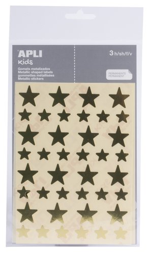 Apli Gomets estrella oro bolsa con 3 hojas