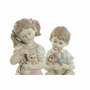 DKD Home Decor Figura Resina Niño Mascota Surtido de 2 Unidades