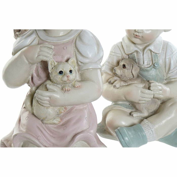 DKD Home Decor Figura Resina Niño Mascota Surtido de 2 Unidades DKD Home Decor Figura Resina Niño Mascota Surtido de 2 Unidades