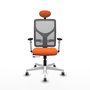 PIQUERAS Y CRESPO Silla de oficina Motilla con mecanismo Sincro/Traslack Naranja y Gris