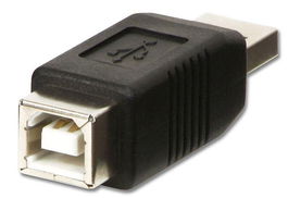 Lindy Adaptador USB A Macho a B Hembra USB 2.0 Alta Velocidad Negro