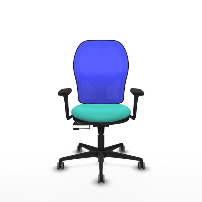 PIQUERAS Y CRESPO Silla de oficina Jorquera con mecanismo Sincro/Traslack, Turquesa y Azul