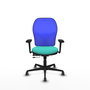 PIQUERAS Y CRESPO Silla de oficina Jorquera con mecanismo Sincro/Traslack, Turquesa y Azul
