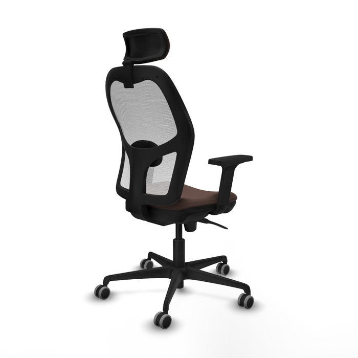 PIQUERAS Y CRESPO Silla de oficina Jorquera con mecanismo Sincro, Marrón oscuro y Blanco PIQUERAS Y CRESPO Silla de oficina Jorquera con mecanismo Sincro, Marrón oscuro y Blanco
