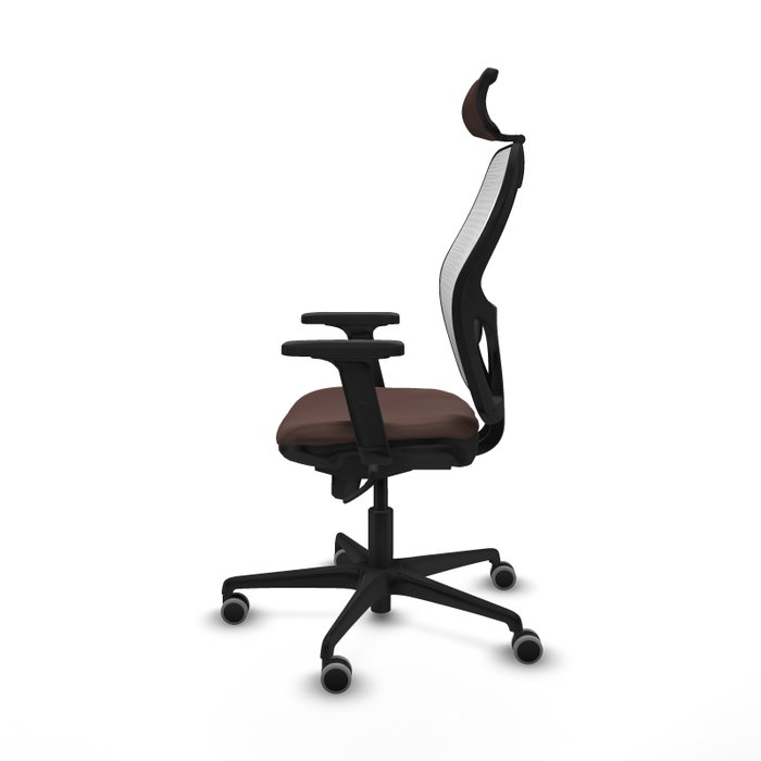 PIQUERAS Y CRESPO Silla de oficina Jorquera con mecanismo Sincro, Marrón oscuro y Blanco PIQUERAS Y CRESPO Silla de oficina Jorquera con mecanismo Sincro, Marrón oscuro y Blanco