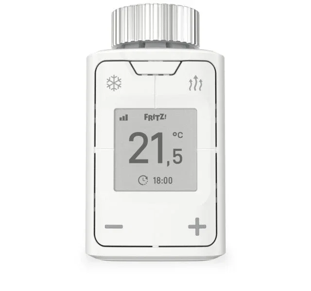 AVM FRITZ!DECT 302 - Termostato de Radiador Inteligente Blanco para Ahorro de Energía, Control por App, Función Ventana Abierta, Compatible con FRITZ!Box, Conexión DECT