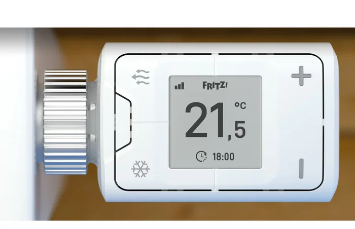 AVM FRITZ!DECT 302 - Termostato de Radiador Inteligente Blanco para Ahorro de Energía, Control por App, Función Ventana Abierta, Compatible con FRITZ!Box, Conexión DECT