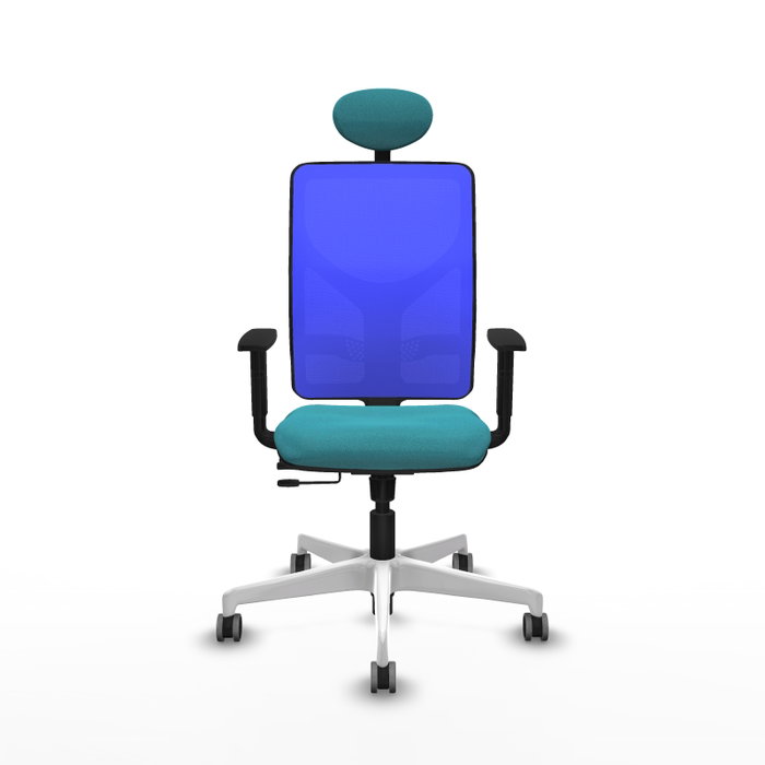PIQUERAS Y CRESPO Silla de oficina Motilla con mecanismo Sincro/Traslack Turquesa y Azul