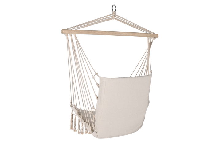 DKD Home Decor Silla Colgante Blanco Natural Algodon y Abeto 90 x 50 x 130 cm DKD Home Decor Silla Colgante Blanco Natural Algodon y Abeto 90 x 50 x 130 cm
