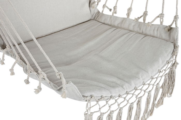 DKD Home Decor Silla Colgante Blanco Natural Algodon y Abeto 90 x 50 x 130 cm DKD Home Decor Silla Colgante Blanco Natural Algodon y Abeto 90 x 50 x 130 cm