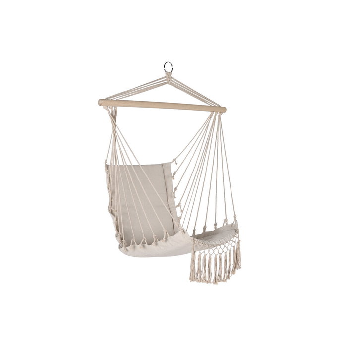 DKD Home Decor Silla Colgante de Algodón y Abeto Blanco