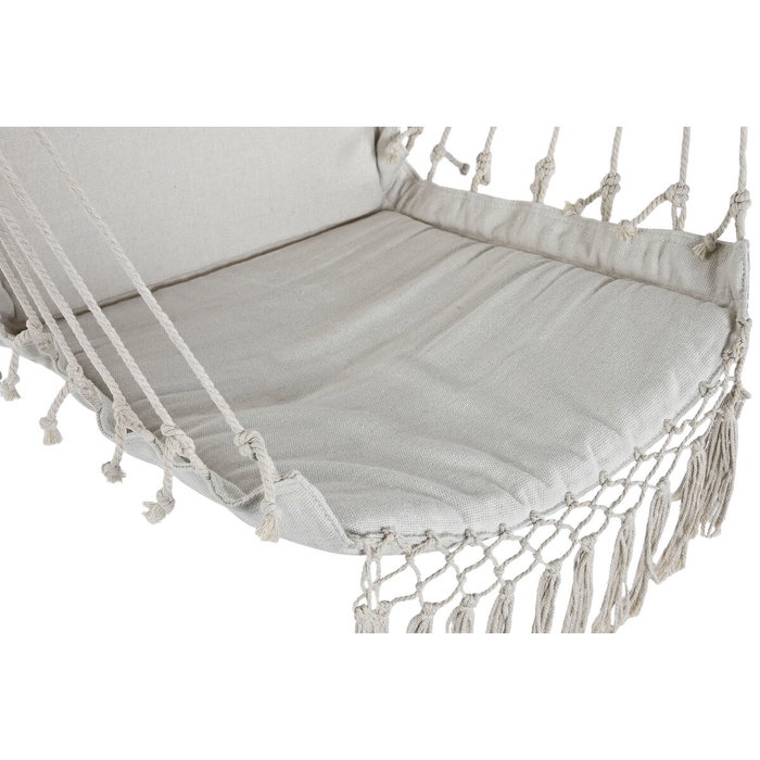 DKD Home Decor Silla Colgante de Algodón y Abeto Blanco