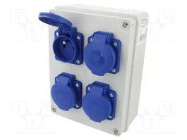 PAWBOL Cuadro de Distribución IP44 con 4 Tomas de 250V