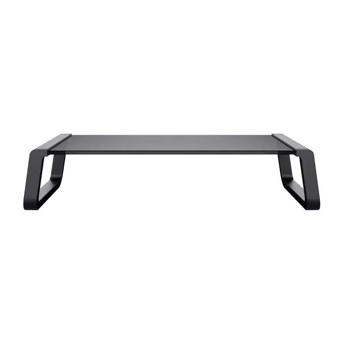 Trust Monta Soporte para Monitor de Escritorio con Placa de Cristal Templado Negro - Soporte Ergonómico para Pantalla y Portátil