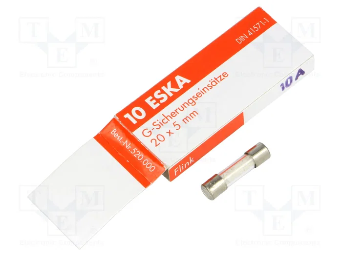 ESKA Fusible de cartucho 5x20mm 10A 250VAC rápido