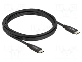 DeLOCK Cable USB4 Gen 2x2 Coaxial de 3 m, 20 Gbps, 60 W, Negro