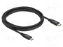 DeLOCK Cable USB4 Gen 2x2 Coaxial de 3 m, 20 Gbps, 60 W, Negro