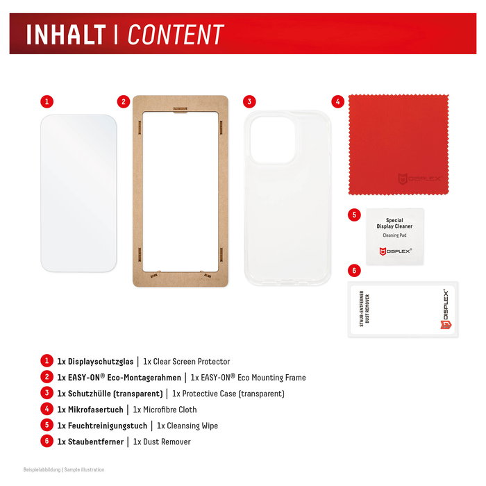 Displex 02001 Real Glass Protector de Pantalla de Vidrio Templado 10H para Apple iPhone 16, Anti-Rayones, Transparente, Aplicación en Seco, Incluye Kit de Limpieza