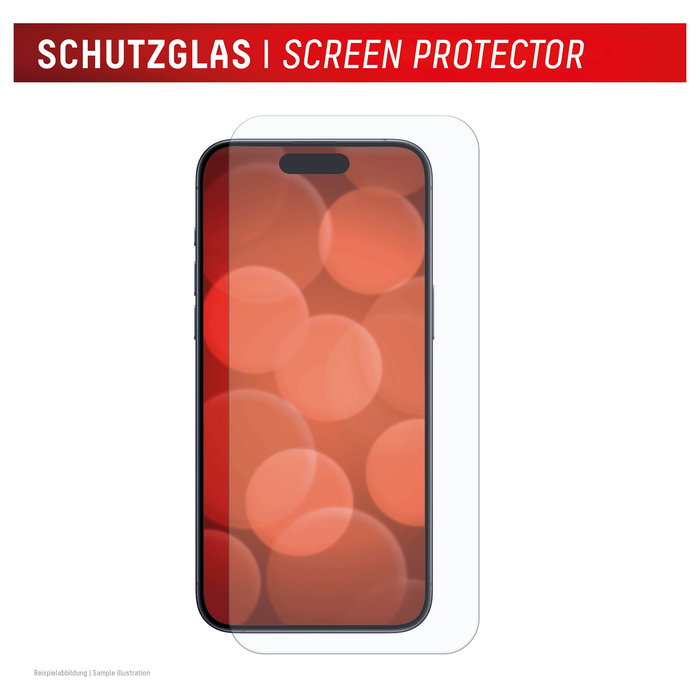 Displex 02001 Real Glass Protector de Pantalla de Vidrio Templado 10H para Apple iPhone 16, Anti-Rayones, Transparente, Aplicación en Seco, Incluye Kit de Limpieza