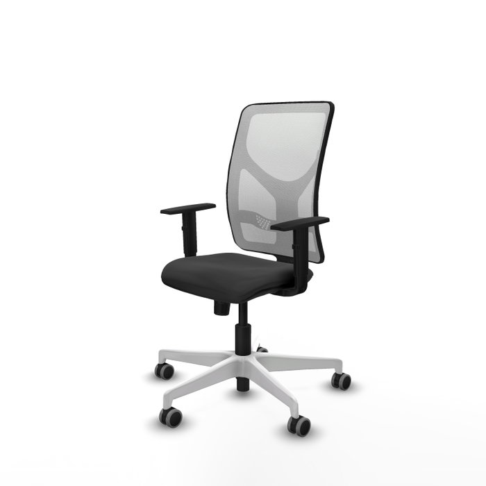 PIQUERAS Y CRESPO Silla de oficina Motilla con mecanismo Sincro, Gris oscuro y Blanco