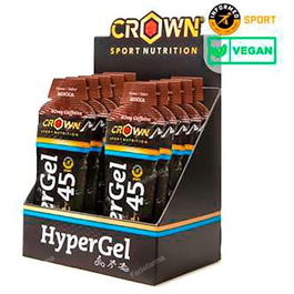 CROWN SPORT NUTRITION Hypergel 45 Mokka con Cafeína, Gel Energético Vegano, 10 x 75g