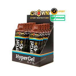 CROWN SPORT NUTRITION Hypergel 45 Mokka con Cafeína, Gel Energético Vegano, 10 x 75g