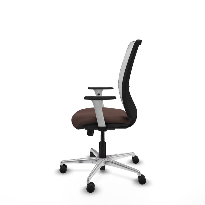PIQUERAS Y CRESPO Silla de oficina Zulema con mecanismo Sincro, Marrón oscuro y Blanco PIQUERAS Y CRESPO Silla de oficina Zulema con mecanismo Sincro, Marrón oscuro y Blanco