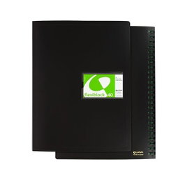 Grafoplas Carpeta de fundas con espiral oculto, 40 fundas de 80 micras, negro