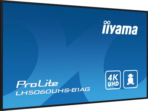 Iiyama LH5060UHS-B1AG Monitor 50" UHD 3840x2160 500cd/m2 Android 11 OS Operación 24/7 Lanscape/Portrait Soporte Pared Incluido Iiyama LH5060UHS-B1AG Monitor 50" UHD 3840x2160 500cd/m2 Android 11 OS Operación 24/7 Lanscape/Portrait Soporte Pared Incluido