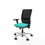 PIQUERAS Y CRESPO Silla de oficina Haches Turquesa y Negro con Mecanismo Sincro/Traslack