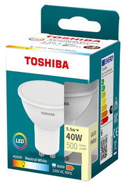 TOSHIBA LED ESSENTIAL GU10 5.5W 4000K Blanco Neutro - Bombilla LED para Empotrar