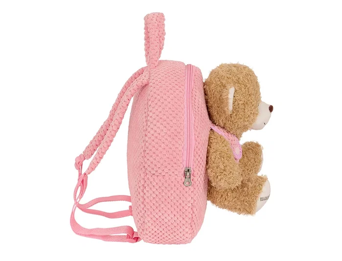 Safta Mochila Preescolar con Osito Extraíble Rosa