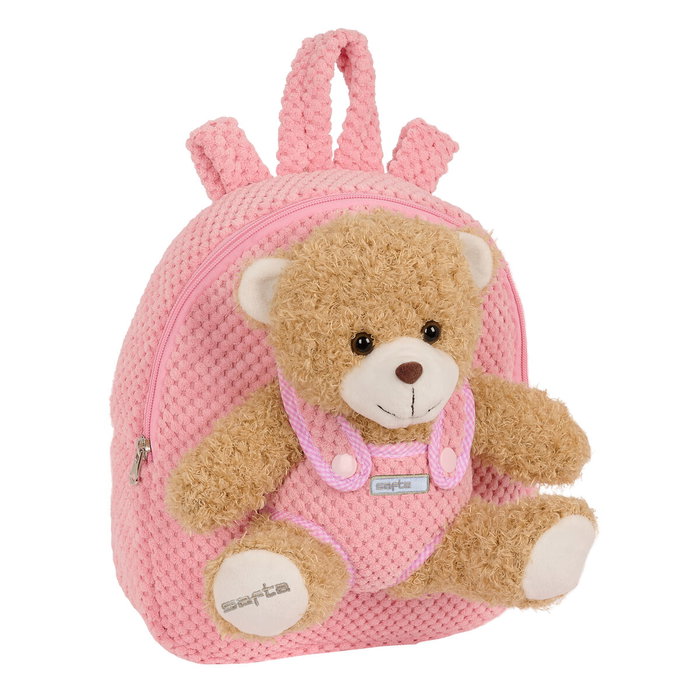 Safta Mochila Preescolar con Osito Extraíble Rosa