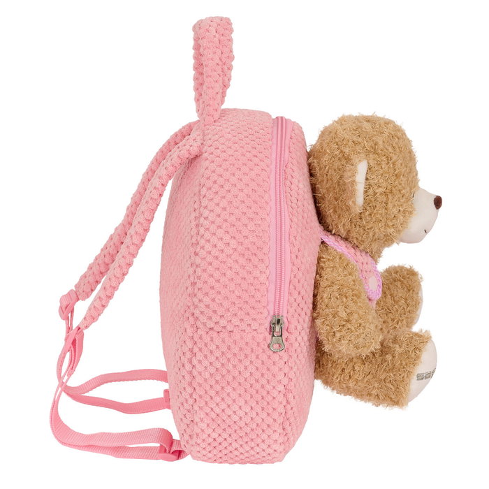 Safta Mochila Preescolar con Osito Extraíble Rosa