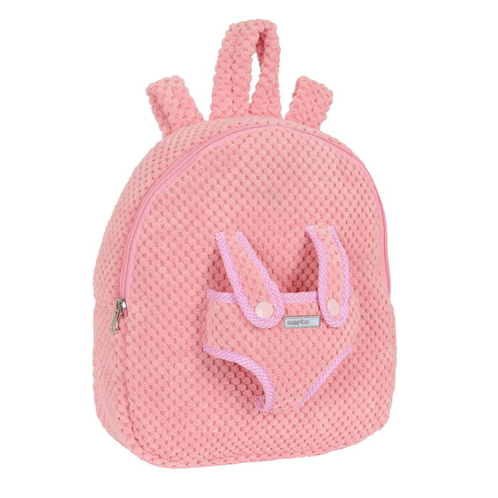 Safta Mochila Preescolar con Osito Extraíble Rosa