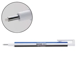 Portagomas Tombow Mono Zero Punta Redonda 2,3 Mm. Cuerpo Blanco/Azul/Negro (Set de 5)