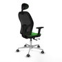 PIQUERAS Y CRESPO Silla de oficina Jorquera con mecanismo Sincro/Traslack Verde y Negro
