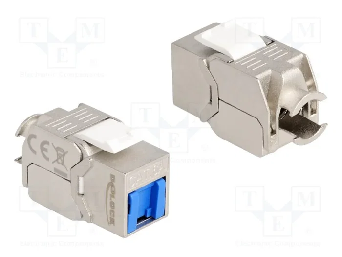 DeLOCK Módulo Keystone RJ45 hembra a LSA Cat.6A sin herramientas con tapa antipolvo azul DeLOCK Módulo Keystone RJ45 hembra a LSA Cat.6A sin herramientas con tapa antipolvo azul