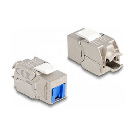 DeLOCK Módulo Keystone RJ45 hembra a LSA Cat.6A sin herramientas con cubierta antipolvo azul