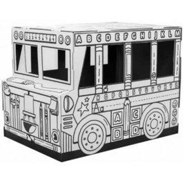 Bankers Box Autobús Escolar de Cartón para Pintar y Jugar XL