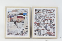 DKD Home Decor Cuadro Pueblo Enmarcado Surtido de 2 unidades