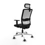 PIQUERAS Y CRESPO Silla de oficina Haches con mecanismo Sincro/Traslack, Negro y Blanco