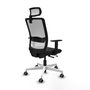PIQUERAS Y CRESPO Silla de oficina Haches con mecanismo Sincro/Traslack, Negro y Blanco