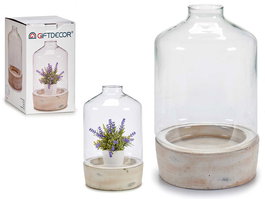 Giftdecor Invernadero de Cristal con Base de Piedra 18x29x18 cm (Set de 4)