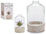 Giftdecor Invernadero de Cristal con Base de Piedra 18x29x18 cm (Set de 4)