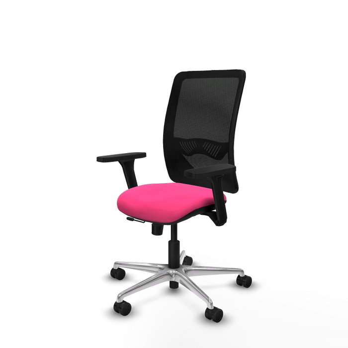 PIQUERAS Y CRESPO Silla de oficina Zulema Rosa y Negro con Brazos 3D