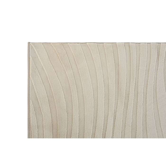 DKD Home Decor Alfombra de Poliéster Beige 200x300 cm Antideslizante