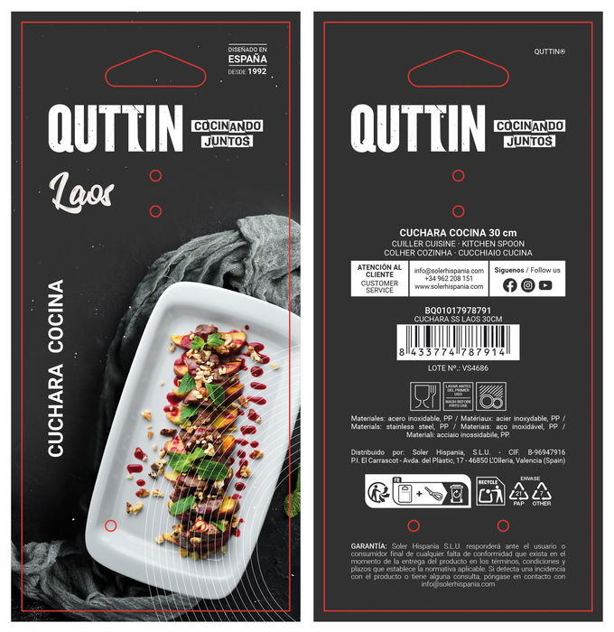 Quttin Cuchara Ss Laos 30 cm (24 Unidades) Quttin Cuchara Ss Laos 30 cm (24 Unidades)